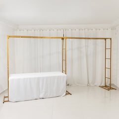 6ftx12ft Gold Rectangular Arbor - Freestanding 6' High Over the Table Stand, Backdrop Stand with Double Frame for Floral Balloon Décor