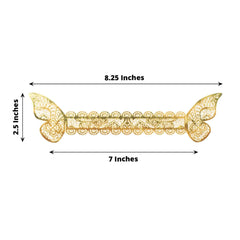 12-Pack Paper Napkin Rings Laser Cut Butterfly Metallic Gold - Decorative Serviette Holders for Events