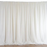 Ivory Chiffon Polyester Event Curtain Drapes, Dual Layer Divider Backdrop Event Panels with Rod Pockets - 20ftx10ft