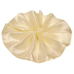 5 Pack Satin 20"x20" Napkins Ivory - Luxurious Shine & Smooth Dinner Napkins