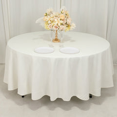 Cotton Blend 108" Round Tablecloth Ivory - Wrinkle-Resistant Design
