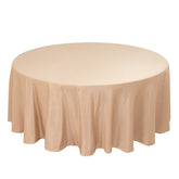 Lamour Satin 108" Round Tablecloth Nude - Durable & Silk-Like Table Cover