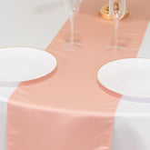 Lamour Satin 12"x108" Table Runner Dusty Rose - Smooth & Lustrous Finish