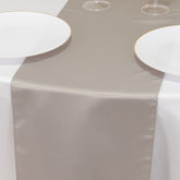 Lamour Satin 12"x108" Table Runner Silver - Smooth & Lustrous Finish