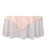 Lamour Satin 54"x54" Table Overlay Square Tablecloth Blush - Durable & Silk-Like Table Cover