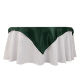Lamour Satin 54"x54" Table Overlay Square Tablecloth Hunter Emerald - Durable & Silk-Like Table Cover