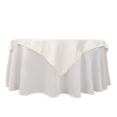 Lamour Satin 54"x54" Table Overlay Square Tablecloth Ivory - Durable & Silk-Like Table Cover