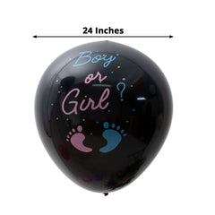 24" Gender Reveal Blue Confetti Filled Boy Or Girl Print Latex Balloon