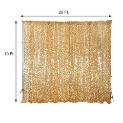 20ftx10ft Gold Big Payette Sequin Event Curtain Drapes, Backdrop Event Panel