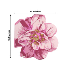 20-Pack Paper Cocktail Napkins with Pink Peony Flower Shape - Soft 2 Ply Disposable Napkins for Parties