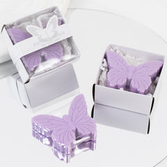 10 Pack Lavender Butterfly Unscented Soap Baby Shower Favors with Gift Boxes, Pre-Packed Bridal Shower Wedding Souvenirs - 2"