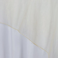 Organza 72"x72" Table Overlay Square Tablecloth Champagne - Sheer Table Cover