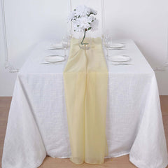 Chiffon 6ft Table Runner Champagne - Flowy & Lightweight Table Decor