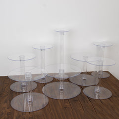 8-Tier Acrylic Cake Stand Set Clear - Assorted Sizes for Buffet Party Tables