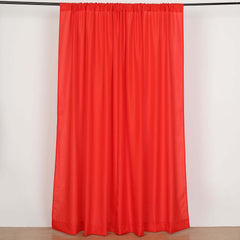 2 Pack Red Polyester Event Curtain Drapes, 10ftx8ft Backdrop Event Panels With Rod Pockets 130 GSM