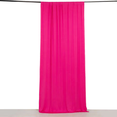 Fuchsia 4-Way Stretch Spandex Event Curtain Drapes, Wrinkle Free Backdrop Event Panel with Rod Pockets - 5ftx10ft