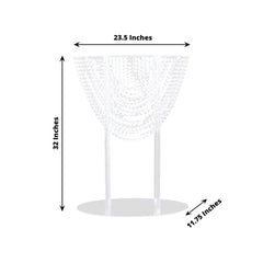 Acrylic Wedding Bouquet Pillar Centerpiece Crystal Chandelier Design - Large Flower Arrangement Table Stand 32"