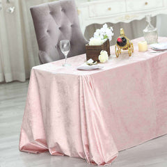Premium Velvet 90"x132" Rectangle Tablecloth Blush - Reusable Soft & Seamless Table Cover