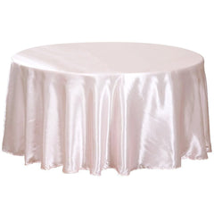 Satin 120" Round Tablecloth Blush - Stylish Seamless Table Cover