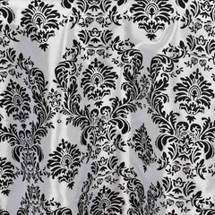 Taffeta Flocking 12"x108" Table Runner Black Damask - Stylish Table Accent