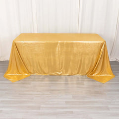 Sequin Dots Polyester 90"x132" Rectangle Tablecloth Shimmering Gold - Seamless, Glittering & Wrinkle Free Table Cover for Stylish Event Decor