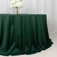 Scuba Round 132" Tablecloth Hunter Emerald Green - Wrinkle Free & Stain Resistant Seamless Table Cover