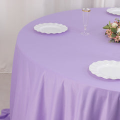 Scuba Round 132" Tablecloth Lavender Lilac - Wrinkle Free & Stain Resistant Seamless Table Cover