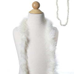 Marabou Ostrich Feather Boa Ivory Deluxe Soft and Fluffy Design - Party Accessory 2 Yards