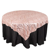 Mesh 72"x72" Table Overlay Square Tablecloth Blush - Wave Embroidered Sequins Table Topper