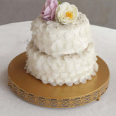 Metal 16" Round Pedestal Cake Stand Gold for Buffet Table Sweets Station