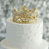 Metal Princess Crown Cake Topper Gold - Exquisite Cake Centerpiece Decor for Quinceañeras Bridal Showers & Fairytale-Themed Events 2"