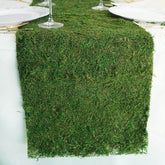 Moss 14"x48" Table Runner Green - Natural Preserved Design with Fishnet Grid for Unique Events
