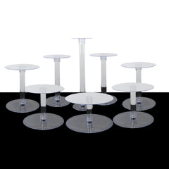 8-Tier Acrylic Cake Stand Set Clear - Assorted Sizes for Buffet Party Tables