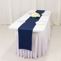 Scuba Polyester 12"x108" Table Runner Navy Blue - Wrinkle-Free Table Linen