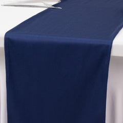 Scuba Polyester 12"x108" Table Runner Navy Blue - Wrinkle-Free Table Linen