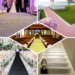 3ftx50ft Rose Gold Sparkle Glitter Wedding Aisle Runner, Non-Woven Red Carpet Runner Prom, Hollywood, Glam Parties