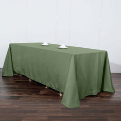 Polyester 90"x132" Rectangle Tablecloth Olive Green - Seamless Wrinkle-Resistant Table Cover