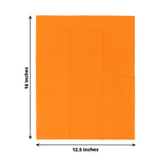 50-Pack Paper Napkins Orange - Soft Disposable 2-Ply Dinner Napkins for Weddings