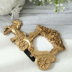 Picture Frame Resin Horse Carriage Design Gold - European Style Place Card Holder & Wedding Party Favor 7"