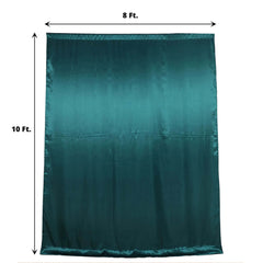 8ftx10ft Peacock Teal Satin Event Curtain Drapes, Backdrop Event Panel