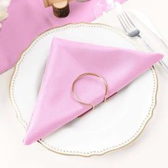 5 Pack Polyester 20"x20" Napkins Pink - Wrinkle Resistant & Easy Care Cloth Napkins