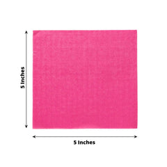 50-Pack Paper Beverage Napkins Fuchsia - 2 Ply Disposable Soft 18GSM Cocktail Napkins 5"x5"