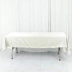 Cotton Blend 60"x102" Rectangle Tablecloth Ivory - Wrinkle-Resistant Table Cover