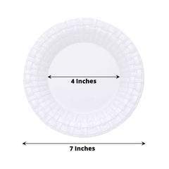 10 Pack 7" White Basketweave Rim Plastic Salad Dessert Plates, Round Disposable Appetizer Plates