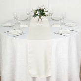 Polyester 12"x108" Table Runner Ivory - Durable & Wrinkle-Resistant Table Decor