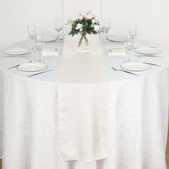 Polyester 12"x108" Table Runner Ivory - Durable & Wrinkle-Resistant Table Decor