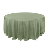 Polyester 132" Round Tablecloth Dusty Sage Green - Seamless Chic Table Cover