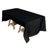 Polyester 50"x120" Rectangle Tablecloth Black - Wrinkle-Resistant Table Cover