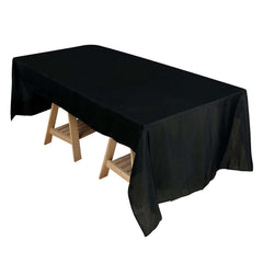 Polyester 50"x120" Rectangle Tablecloth Black - Wrinkle-Resistant Table Cover