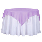 Polyester 54"x54" Table Overlay Square Tablecloth Lavender Lilac - Wrinkle-Resistant & Durable Table Cover